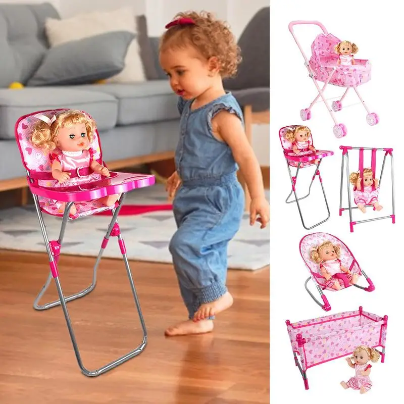 Creative Simulation Doll Trolley Funny Girl Play House Toy Children Foldable - £10.19 GBP+