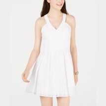 Crystal Dolls White Sleeveless V Neck Short Fit + Flare Dress Juniors 5 - £13.99 GBP