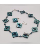 Green abalone She&#39;ll necklace and earrings set - $75.22 CAD