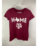 Womens M Texas A&amp;M College Big Logo &quot;Home&quot; T-Shirt, Solid Maroon - Aggies - £7.80 GBP