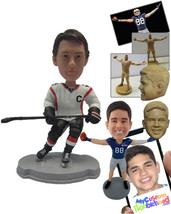 Personalized Bobblehead Male Ice Hockey Player Skating After The Ball - Sports &amp; - £72.72 GBP