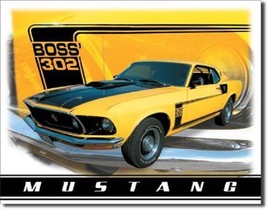 Ford Mustang Boss 302 Stang Pony Muscle Car Retro Garage Wall Decor Metal Sign - £12.78 GBP