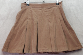 Hollister Skirt Womens XS Brown Corduroy Cotton Pleated Ultra High Rise Back Zip - £14.60 GBP