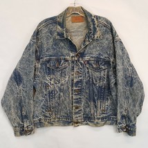 VTG Levis Denim Trucker III 3 Jacket Acid Wash Blue Jean Mens L USA 70507 0219 - $71.19