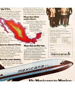 1978 Mexicana Mexico Airlines Aviation Advertisement Travel Flight DWII16 - $570.94 MXN