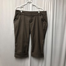 Old Navy Low Waist Stretch Capris Womens Size 12 Brown Cuffed Cropped Pants - $17.63