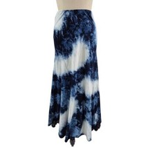 Polo Ralph Lauren 100% Cotton Maxi Skirt Blue Tie Dye Beachy Cruise Sz L... - $88.21