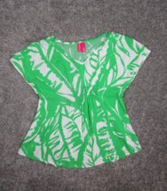 Lilly Pulitzer Shirt Girls  Large Green Palm Boom Boom Pattern Tunic Target 2014 - £12.61 GBP