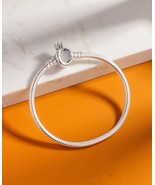 925 Sterling Silver Moments Crown O &amp; Snake Chain Bracelet with Clear CZ - $45.22 CAD+