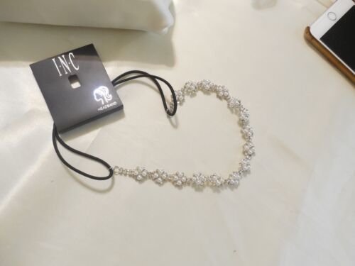 INC International Concepts Silver-Tone Crystal & Simulated Pearl Headband M406 - $10.55
