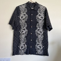 Tommy Bahama Mens Black Boracay Batik Hawaiian Silk Button Up Shirt Size... - £22.33 GBP
