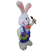 Easter Decor4&#39; AIR INFLATABLE EASTER BUNNY WITH A PAINTBRUSH AND AN EGG ... - £155.69 GBP