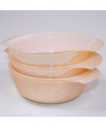 Set Of 3 1940s Fire King Individual Meal Dish Peach Lustre Ware 12 Ounce... - $11.64