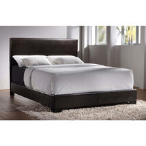 Queen Size Dark Brown Faux Leather Upholstered Bed With Headboard - $616.60 CAD