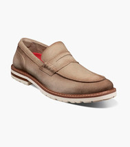 Stacy Adams Hopkins Moc Toe Penny Slip-On Shoes Sand 25708-269 - £86.79 GBP