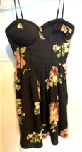 NWT Band Of Gypsies Black, Pink, Green Floral Print Spaghetti Strap Dres... - $18.99
