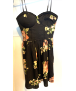 NWT Band Of Gypsies Black, Pink, Green Floral Print Spaghetti Strap Dres... - $25.79 CAD