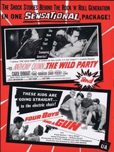 Wild Party / Four Boys and a Gun 1956 ORIGINAL Vintage 9x12 Industry Ad   - £19.49 GBP