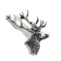 Stags Head Deer Pin Badge Brooch Country Nature Pewter Badge Stag Pin Lapel Uk - £6.60 GBP