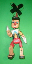 Pinocchio Marionette Puppet  Hand Carved Wood small 8&quot; Disney  Pinochio - £33.97 GBP