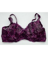 Victoria&#39;s Secret Second Skin Satin Purple Hearts Underwire Demi Bra 38D... - £30.69 GBP