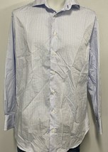 Gitman Bros Tailored Fit Blue/White Check Long Sleeve Button Front 16 1/... - $18.99