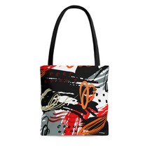 Canvas Tote Bags, Black Red Gray Abstract Style Shoulder Bag - £19.92 GBP+