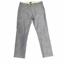 J.Crew 770 Stretch Chino Straight Fit Men Chambray Gray Pants Flat Front 34x30 - £17.26 GBP