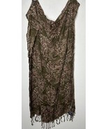 Liz Claiborne New York Coral Printed Pashmina Scarf with Fringe Detail - $19.99