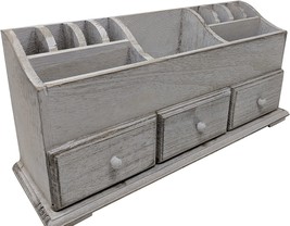 Rustic Farmhouse Desk 3 Drawer Wooden Vanity Makeup Beauty Jewelry Storage Organ - £31.96 GBP