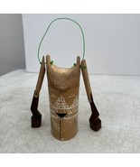 Carved Bamboo Noise Maker Wind Chime Rattle Vintage Shaker Hanging Clappers - €17,18 EUR