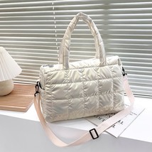 Winter Warm Down Women&#39;s Shoulder Bag Nylon Waterproof Quilted High Capacity Fem - £27.94 GBP