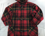 Vintage Eddie Bauer Duffle Jacket Womens Medium Red Black Yellow Plaid T... - $98.99