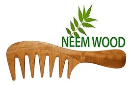 Neem Wood Hair Comb for Women &amp; Men Hair Growth | Anti Dandruff - £7.98 GBP