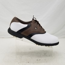 FootJoy FJ Originals Golf Shoes Men'sn  White Brown Lace Up Cleats 45330 sz 13M - £25.04 GBP