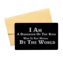 Motivational Christian Black Aluminum Card, I Am A Daughter of The King ... - $16.61