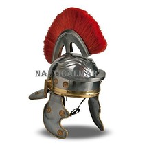 Roman Wearable Imperial Gallic Centurion Armor Helmet With Red Plume - $180.00