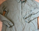 woolrich womens button down shirt Light Turquoise Cotton mesh Pockets Si... - £22.43 GBP