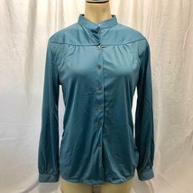 Vintage Empire by Gene Stuart Womens Polyester Blue Blouse Shirt Size 38 - £15.57 GBP