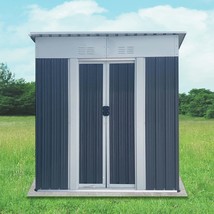 5FTx3FT Grey Pent Roof Outdoor Garden Shed - Tool Bike Storage, Sliding ... - $199.99