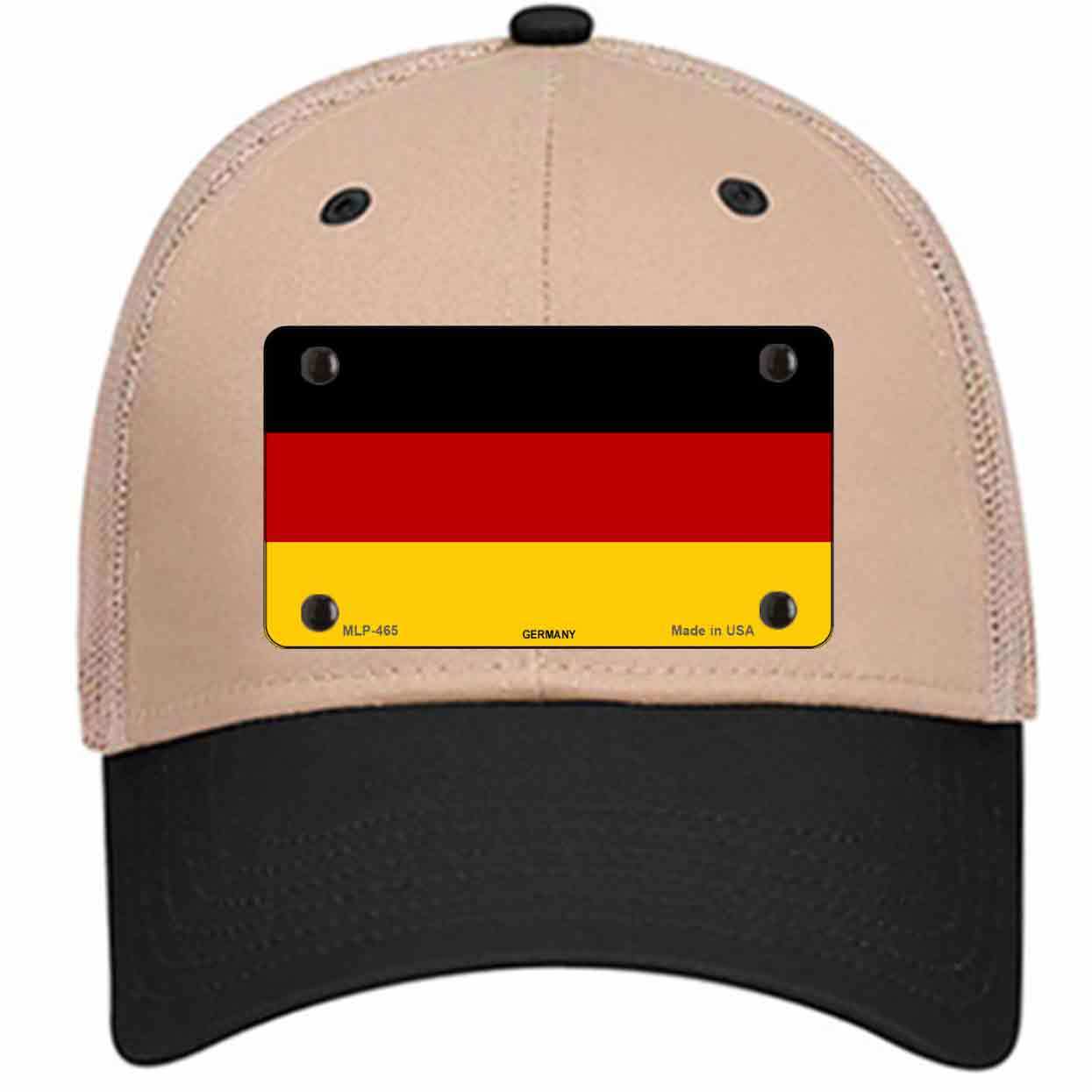 Germany Flag Novelty Khaki Mesh License Plate Hat