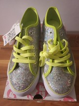 Gotta Flurt - Silver Sequin Lime Green 7 M Women&#39;s Shoes Brand New - $28.04