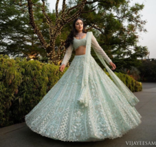 Premium Butterfly Soft Net  Lehenga Embellished With Beautiful T  Embroi... - $199.00