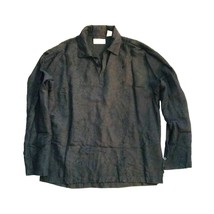 Vintage Cubavera Men`s Shirt Long Sleeve Emroidery Black Size L Linen Rayon - $39.99