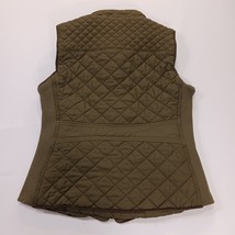 Love Tree Women's Size Small Vest Green Quilted Gold Accents Full Zip Mock Neck image 14