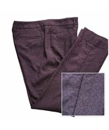 Mario Serrani Eggplant Black Flower Pattern Slim Fit Trousers Size 4 - $45.14 CAD