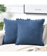 Fancy Homi Set Of 2 Dusty Blue Decorative Throw Pillow Covers 18X18 Inch... - $53.36 CAD