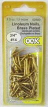 NIP OOK Linoleum Nails, Brass Plated, 3/4&quot; #14, 52800, 1.5 oz. - $9.99