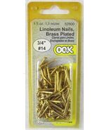 NIP OOK Linoleum Nails, Brass Plated, 3/4&quot; #14, 52800, 1.5 oz. - $13.92 CAD
