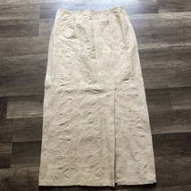 Vintage Textured Floral Fabric Pencil Skirt Ankle Length Womens Small Be... - $15.00